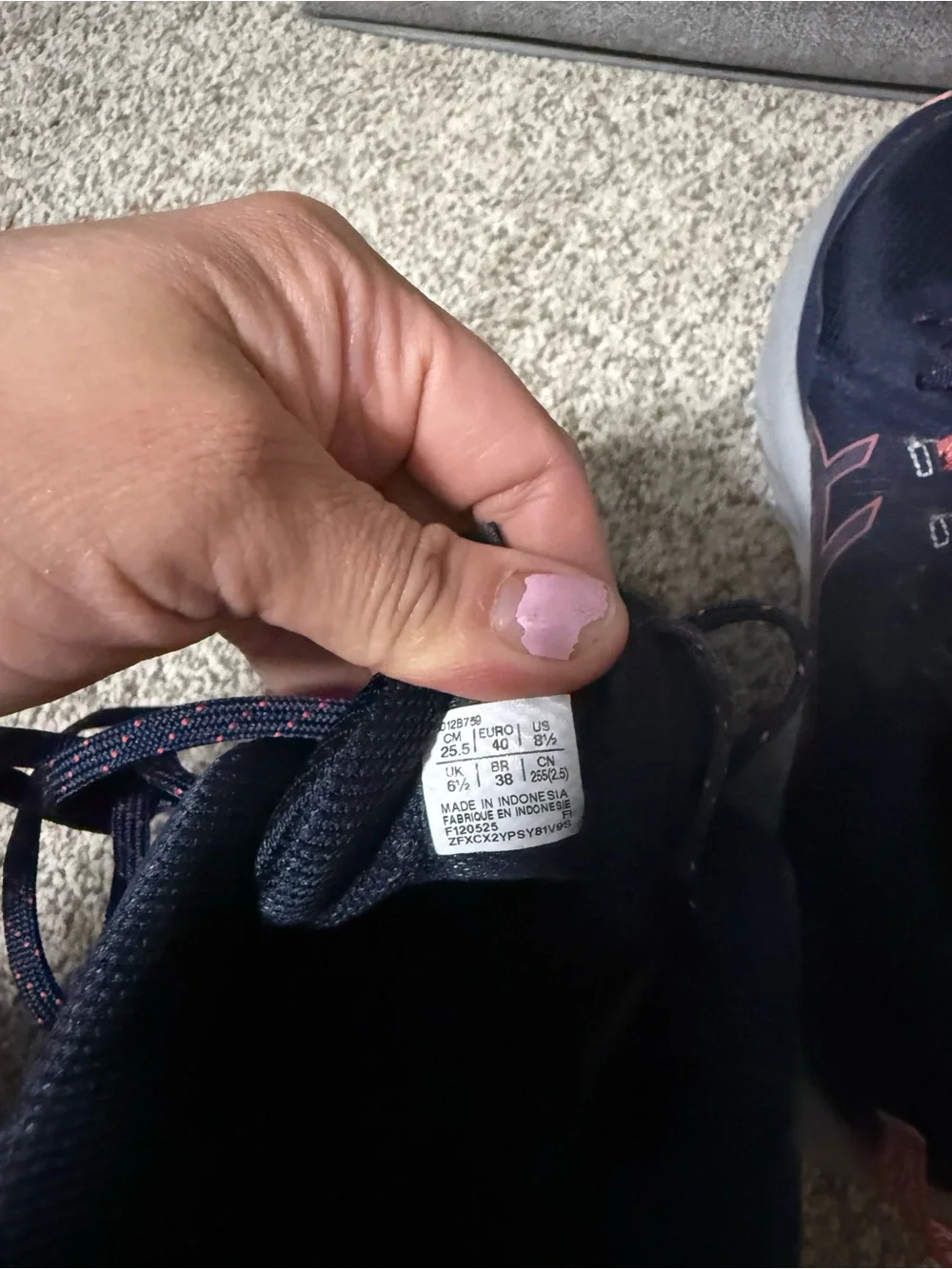 Asics Navy with Coral Accent Trail Runners